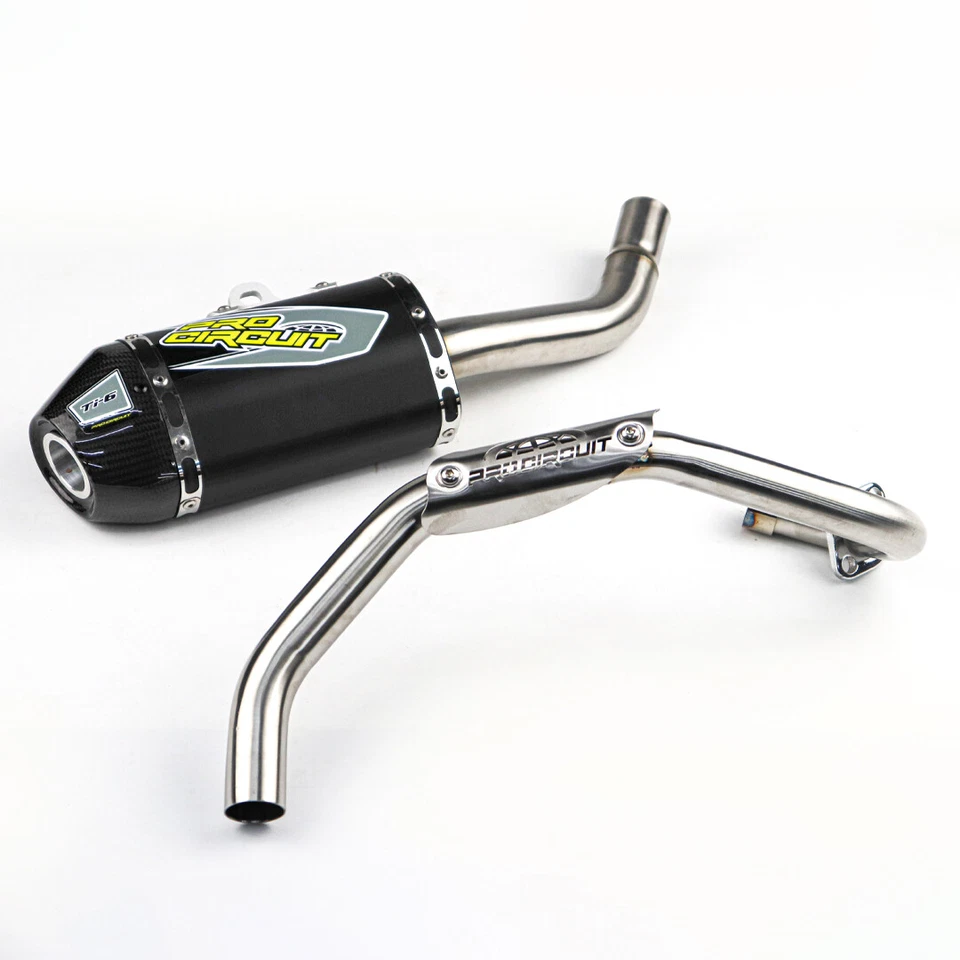 PIPE EXHAUST MUFFLER RACING CARBON BLACK FULL SYSTEM FOR KAWASAKI KLX110 KLX110L - Image 2 of 4