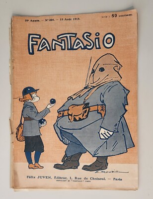 Aug 15 1915 Art Deco Satire Fantasio magazine Prohibition Risqué 20001