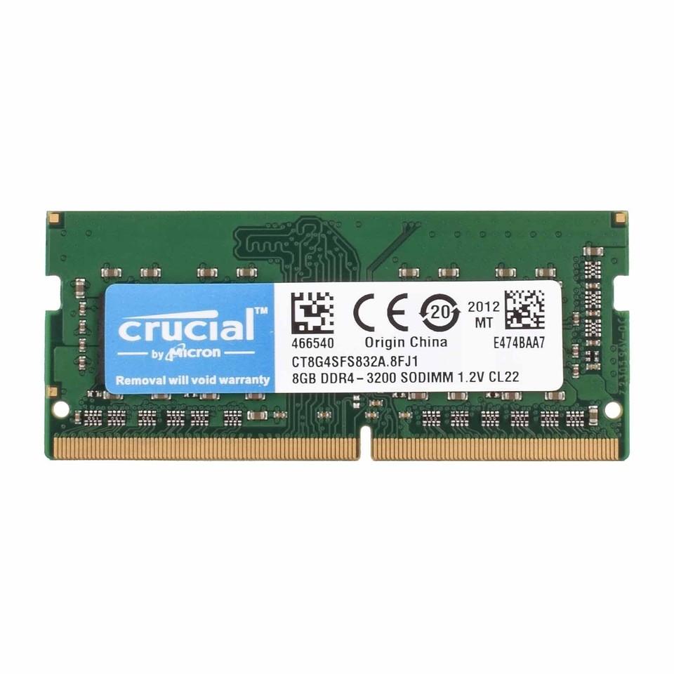 Barrette Mémoire RAM DDR4 CRUCIAL Pour PC Portable – 4GB, 8GB Ou 16GB – 2400/2666/3200 MHz