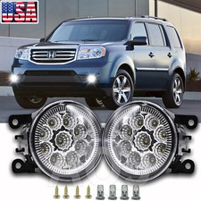 Pair Bumper Led Fog Light Driving Lamp Clear Lens For Honda Pilot 2012-2014 2015