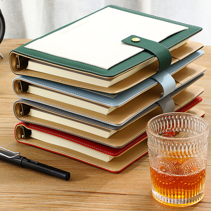 Refillable A5 PU Leather Notebook with 160 Lined Pages for Journaling