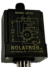 NOLATRON INC. PART NO: 3371D-5  VOLTAGE: 115V 60HZ CONTACTS: 10 AMP RES.