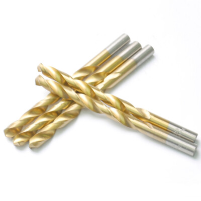Drillforce 5PCS 3/8'' Titanium Drill Bits Set HSS Metal Woodworking Drill Bit