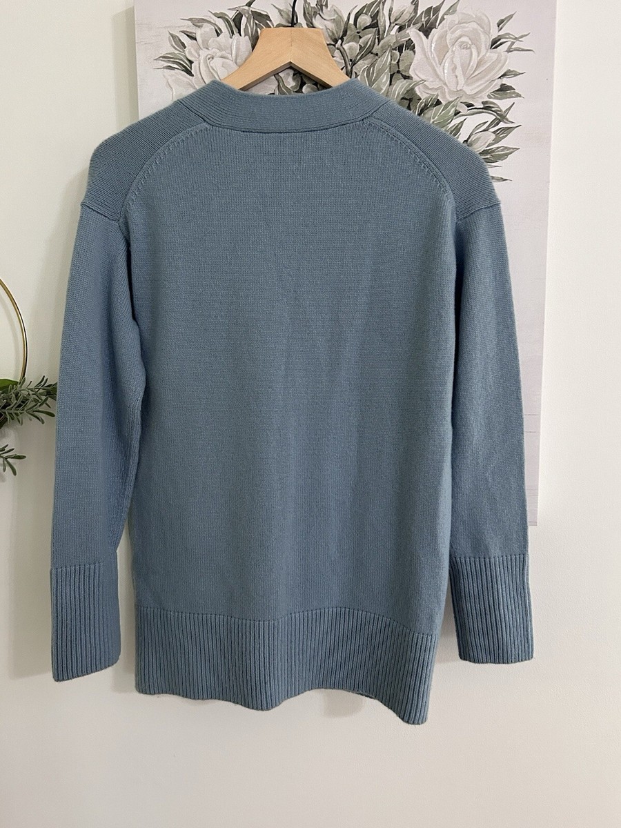 Vince The Weekend Blue Button Cardigan Wool Cashmere Blend