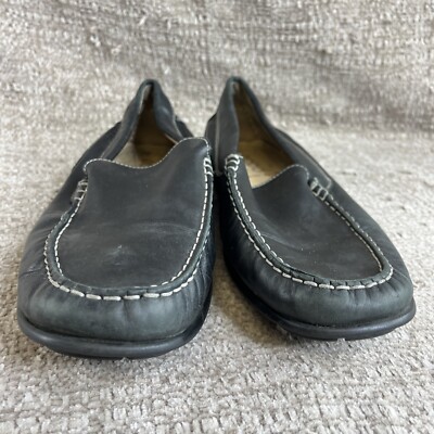 Ecco Mens Classic Drive Moc Black Leather Slip On Loafers  display picture 1