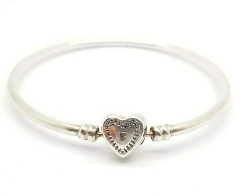 Pandora Diamond Heart Bangle Bracelet 