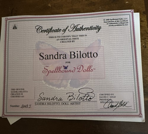 Bambole incantate Jaclyn di Sandra Bilotto 848J vinile 16" in scatola con coa nuove - Foto 6 di 7