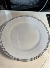 Compton Fine China Classic Dot Platinum salad dessert lot of 4 vintage