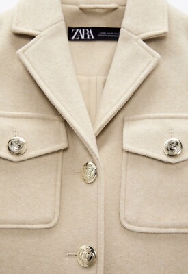 ☆ドイツ発*ZARA*新作*GOLDボタントリムジャケット/BEIGE☆ ☆ドイツ発*ZARA*新作*GOLDボタントリムジャケット/BEIGE
