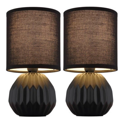 Tischlampe Tischleuchte Wohnzimmerleuchte Leselampe 1 flammig Keramik 2er Set - Bild 1 von 4