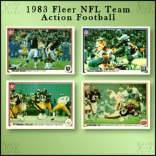 1983 Fleer NFL Team Action Football (1-88) / Pick Your Cards / Buy4+ Save30%