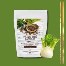 Extracto de semilla de hinojo 480 mg 90 cápsulas suplementos para la salud digestiva