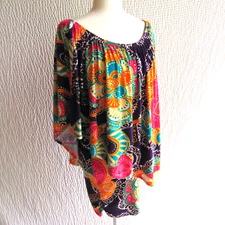 Bold Vibrant Bright Dress Party Hawaiian SZ M Layered Va Va by Joy Han