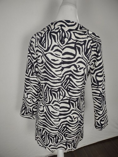 dana buchman Womans Sz XS Black & White Zebra Print Lt Weight Jacket S48 - Picture 5 of 14