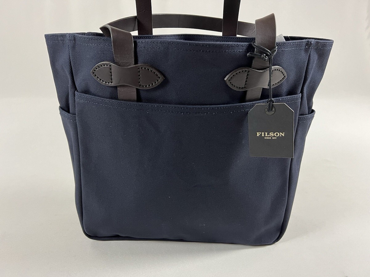 FILSON RUGGED TWILL OPEN TOTE BAG NAVY NWT WITHOUT KEY CLIP