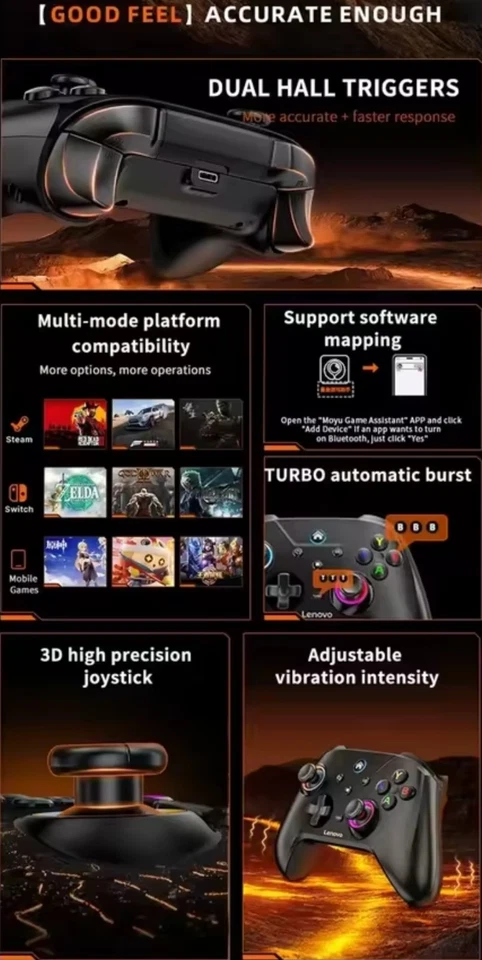 S02 Wireless Bluetooth RGB Controller for Switch OLED/Lite, PC & Mobile Gamepad - Immagine 2 di 4