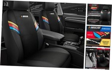 Car Seat Covers Leather and Mesh Seat Covers, Universal Fit Front Seat Black