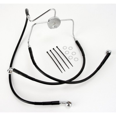 Drag Front Std Length Black Vinyl Coated  Braided SS Brake Line Kit - 1741-2520