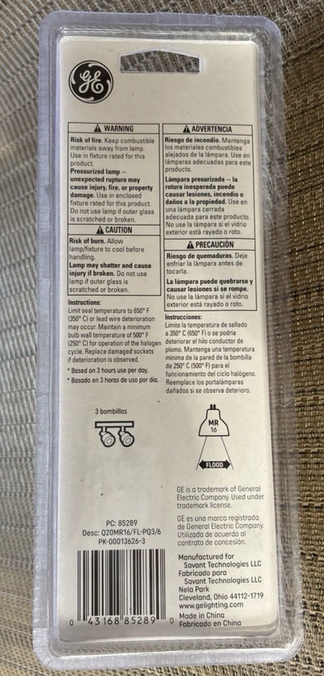 GE MR16 Light Bulbs 3 Pack 20W 85289 New - Image 4 of 4