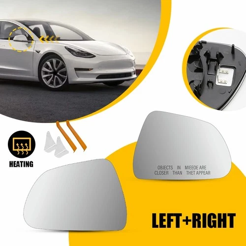 For 2017-2023 Model 3 LH&RH Front View Door Mirror Glass Power Heated 113065200A