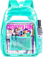 Clear Backpack, Heavy Duty Transparent Bookbag, See through PVC Backpacks for Wo
