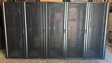 Used row of qty 5, APC AR3355, "B" grade, Server Rack Cabinet Enclosure, 45U