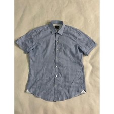 BOSS HUGO BOSS Men's Sharp Fit Button Down Shirt Blue Geometric Print M