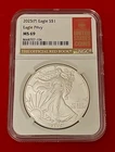 2025 P Eagle S$1 ASE With Eagle Privy NGC MS69 - 1 Ounce Silver - Red Book Label