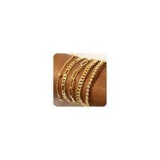 Gold Bracelets for Women, Dainty 14K Gold Plated Bracelet Stack for Women T - 17