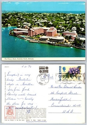 1975 Princess Hotel Bermuda Postcard John Hinde Aerial View Posted