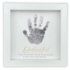 Grandparent Gift Co. 6x6 White Shadowbox Frame - Baby Handprint Keepsake