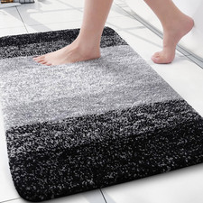 Microfiber Bathroom Rugs, Shaggy Soft and Absorbent Bath Rug, Thick Plush Machin