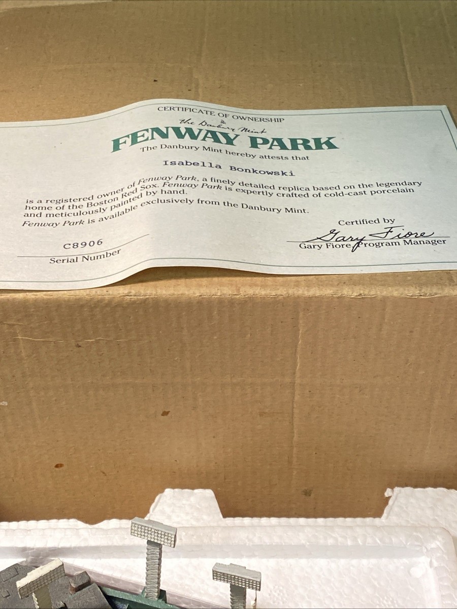 Danbury Mint Fenway Park Replica Boston Red Sox w/ Original Box