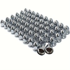 33mm by 2 3/8in Height Push On Lug Nut Covers ABS Chrome Plastic Pack of 60