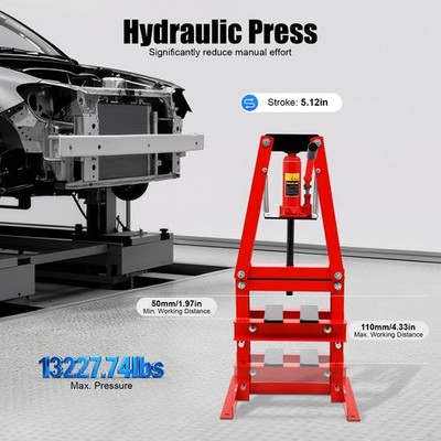 6 Ton Hydraulic A-Frame Adjustable Shop Press for Garage Use