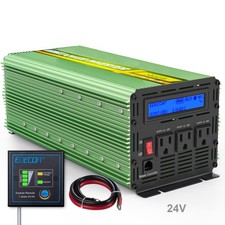 EDECOA Power Inverter Pure Sine Wave 2000W 24V 110V 120V LCD Truck Van Lorry