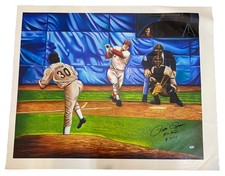 Pete Rose Reds Signed Autographed 30x40 Canvas Hit King PSA