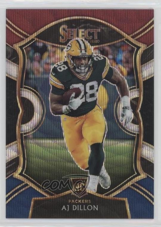 2020 Panini Select Concourse Tri-Color Prizm /199 AJ Dillon #65 2l4