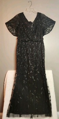 Ever Pretty Plus Womens Black Sequined Mermaid Dress Size: US 14 NWT!