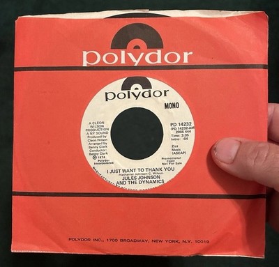 JULES JOHNSON & THE DYNAMICS I Just Want To Thank You 45 RARE 1970s Modern Soul