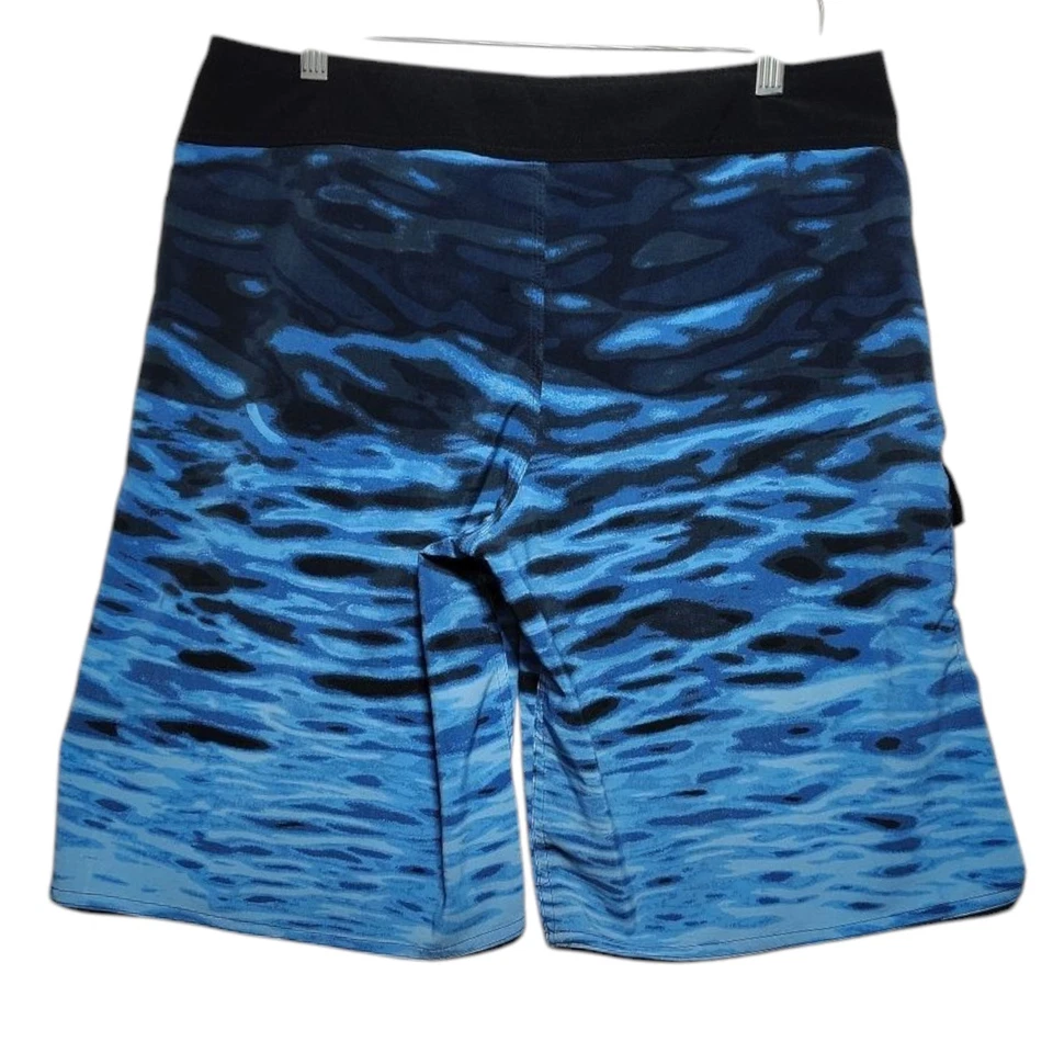 Matix Board Shorts Swimming Trunks Men's Size 34 Black & Blue  - Image 2 of 4