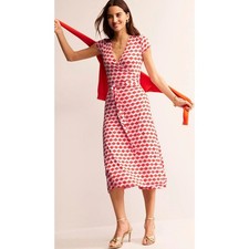 Boden Joanna Cap Sleeve Midi Wrap Dress NWT 