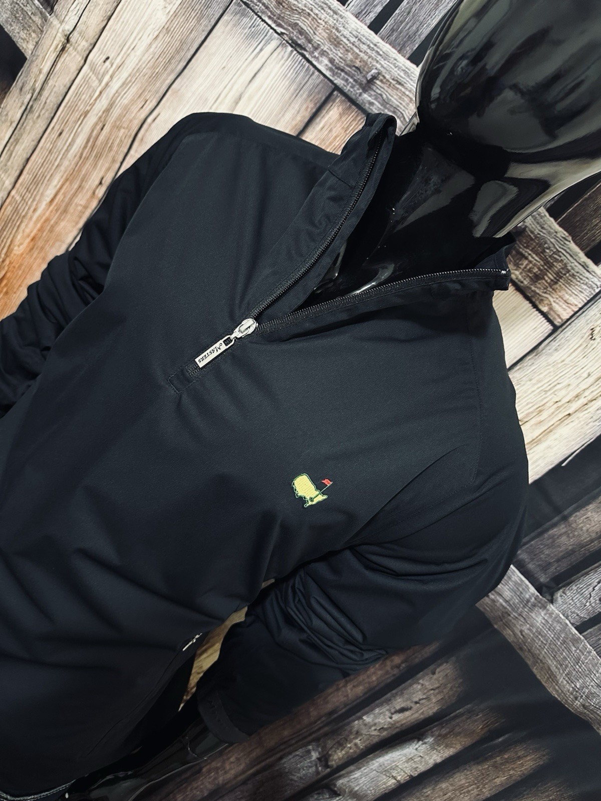 Masters Tech All Black Polyester Full Zip Golf Wind Jacket Size Large