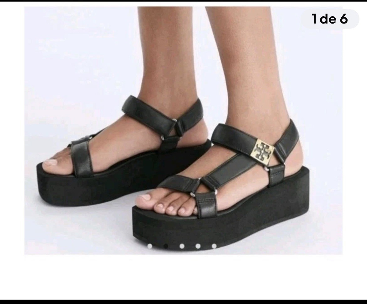 Tory Burch Perfect Black Mellow Platform Sandal sz 7