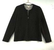 MISOOK BLACK FULL ZIPPER DIAMOND QUILTED WOMEN JACKET SZ M