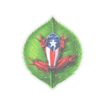 Puerto Rico Flag Coqui Tree Frog sticker | Kiss-Cut Stickers