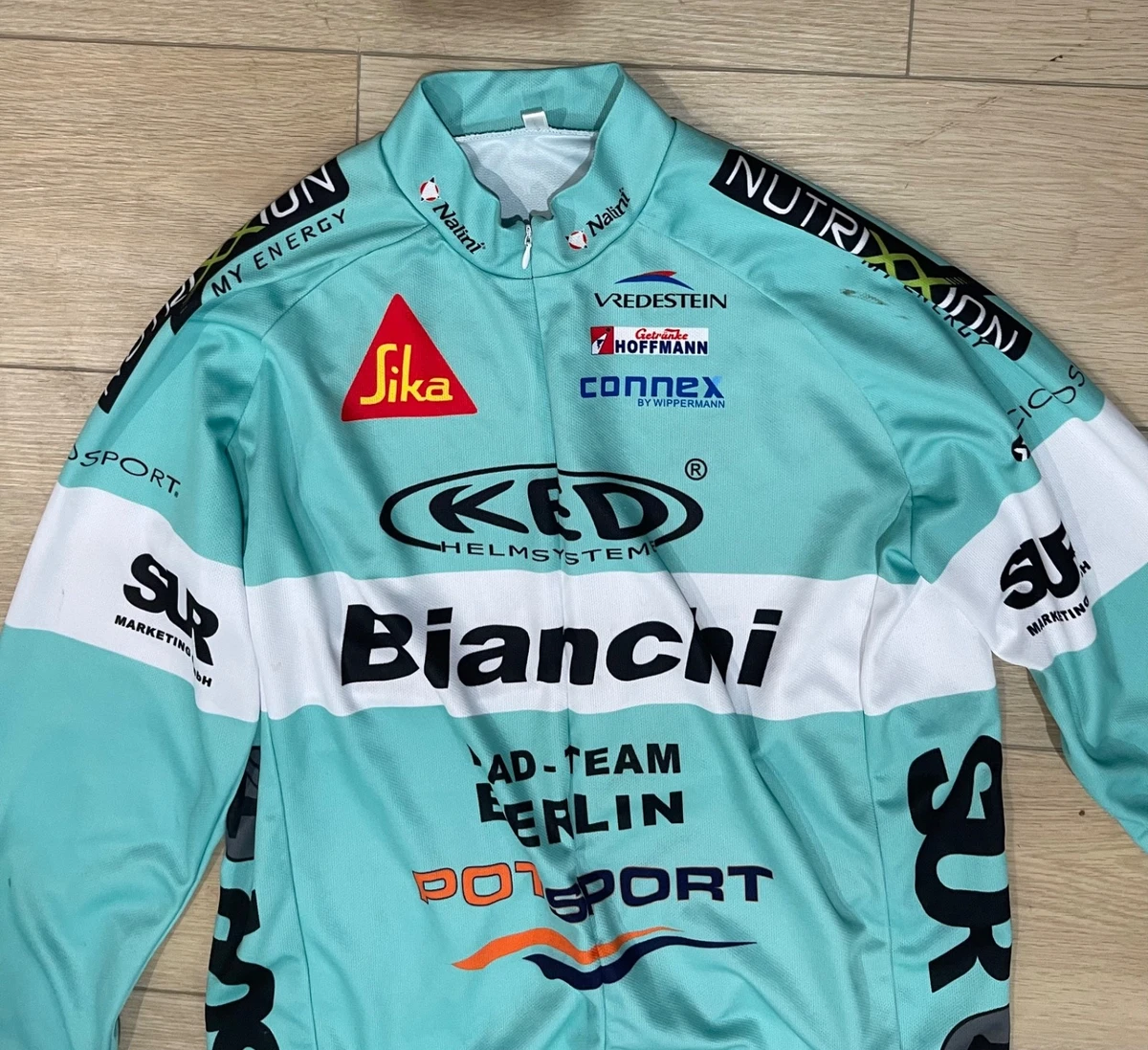 Maillot Cycliste Nalini Bianchi Scania Elite Homme - Taille XL Vert/Blanc - Occasion Rare