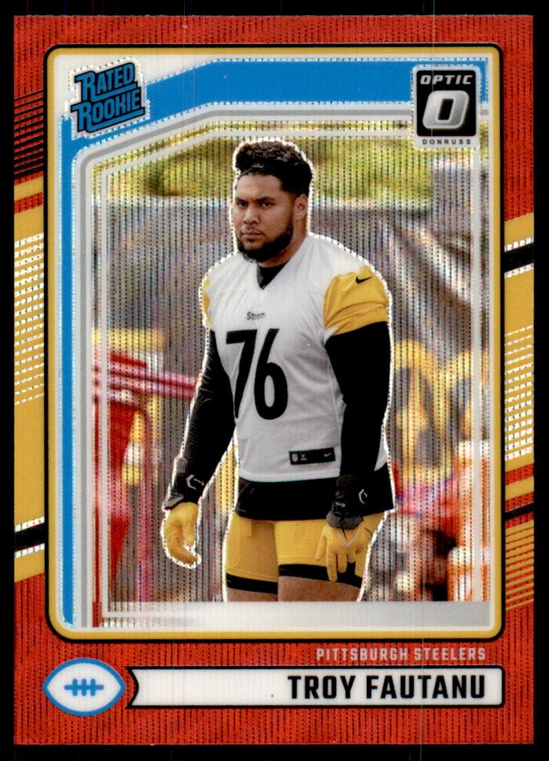Troy Fautanu Panini Donruss #360 Preview Red Wave Optic