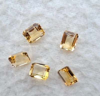 Natural Citrine Octagon Faceted Cut 5x7mm to 8x10mm Loose Gemstone