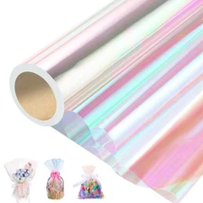 Cellophane Wrap for Gift Baskets 32 In X 66 Ft Iridescent Cellophane Wrap Rol...